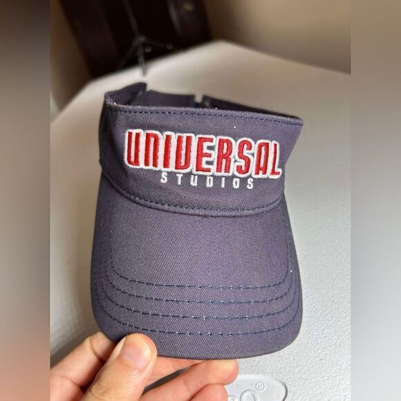 Vintage Universal Studios Black Gray Sun Visor Adjustable Hat Cap GUC - Picture 4 of 14